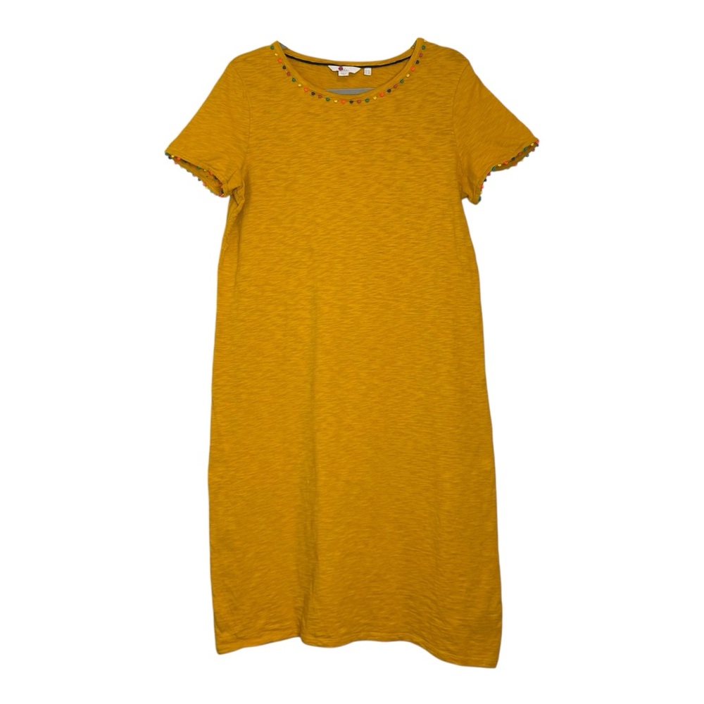 Boden Charlie Slub Cotton T-Shirt Dress in Tucson Sun Mustard Yellow Size 8L